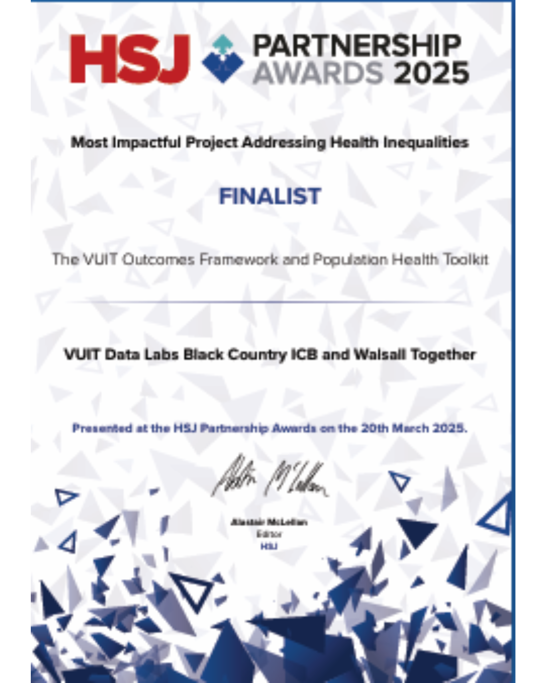 HSJ Partnership Awards 2025